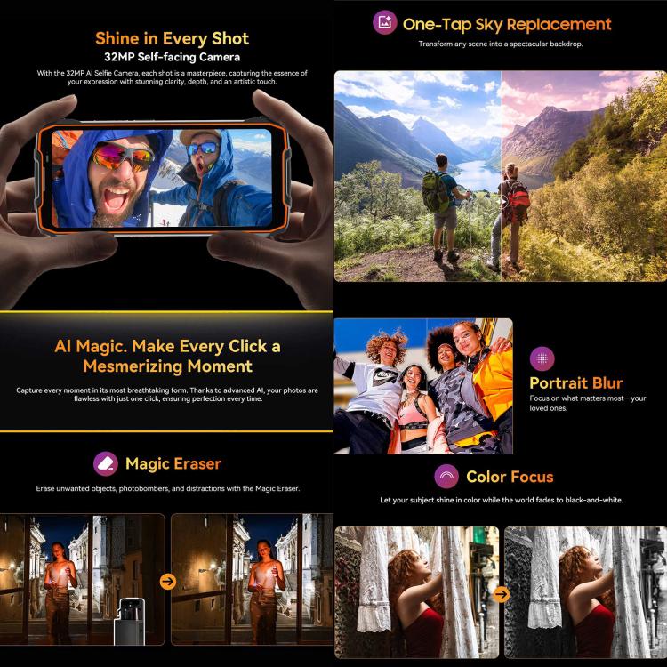 Blackview BL7000 Rugged Phone, 8GB+256GB, 6.78 inch Android 15 MediaTek Dimensity 6300 Octa Core, Network: 5G, NFC, OTG (Black) - free shipping - PMc TechLife - Order now!