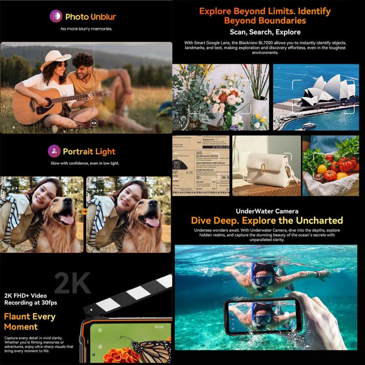 Blackview BL7000 Rugged Phone, 8GB+256GB, 6.78 inch Android 15 MediaTek Dimensity 6300 Octa Core, Network: 5G, NFC, OTG (Black) - free shipping - PMc TechLife - Order now!