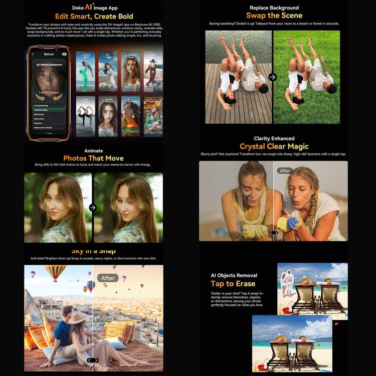 Blackview BL7000 Rugged Phone, 8GB+256GB, 6.78 inch Android 15 MediaTek Dimensity 6300 Octa Core, Network: 5G, NFC, OTG (Black) - free shipping - PMc TechLife - Order now!