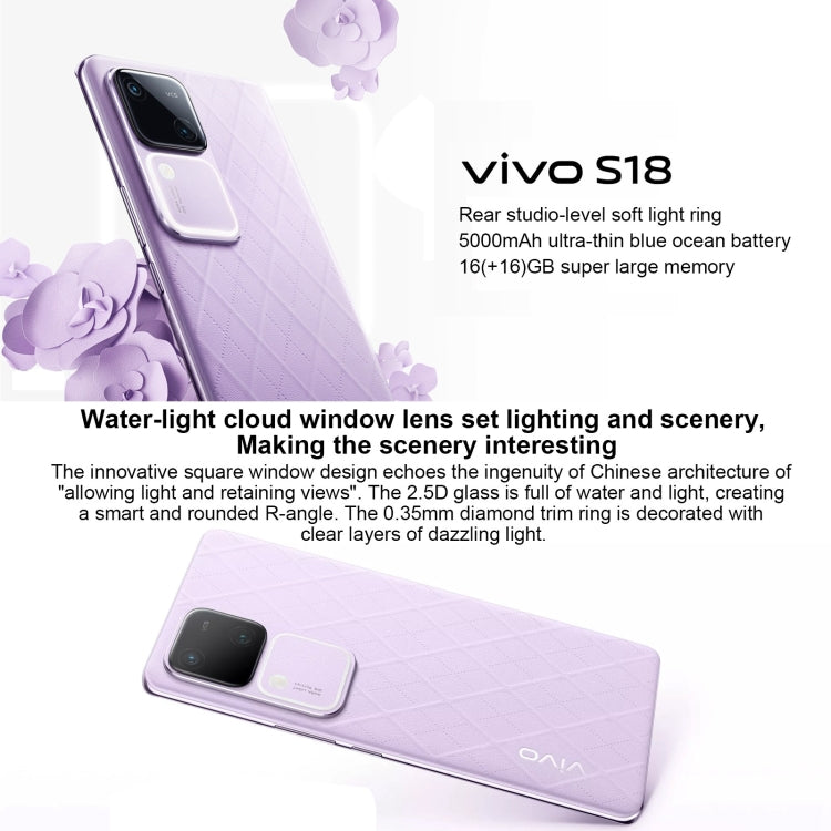 vivo S18, Dual Back Cameras, 8GB+256GB, Face ID Screen Fingerprint Identification, 6.78 inch Android 14.0 OriginOS 4 Snapdragon 7 Gen 3 Octa Core 2.63GHz, OTG, NFC, Network: 5G, Support Google Play (Silver) - vivo by vivo | Online Shopping South Africa | PMC Jewellery | Buy Now Pay Later Mobicred