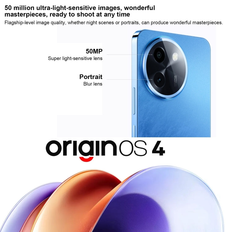 vivo Y200i, Dual Back Cameras, 12GB+512GB, Face ID Screen Fingerprint Identification, 6.72 inch Android 14.0 OriginOS 4 Snapdragon 4 Gen 2 Octa Core 2.2GHz, OTG, Network: 5G, Support Google Play (Blue) - free shipping - PMC Jewellery - Order now!
