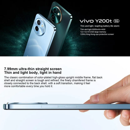 vivo Y200t, Dual Back Cameras, 8GB+128GB, Face ID Screen Fingerprint Identification, 6.72 inch Android 14.0 OriginOS 4 Snapdragon 6 Gen 1 Octa Core 2.2GHz, OTG, Network: 5G, Support Google Play (Dark Green) - vivo by vivo | Online Shopping South Africa | PMC Jewellery | Buy Now Pay Later Mobicred