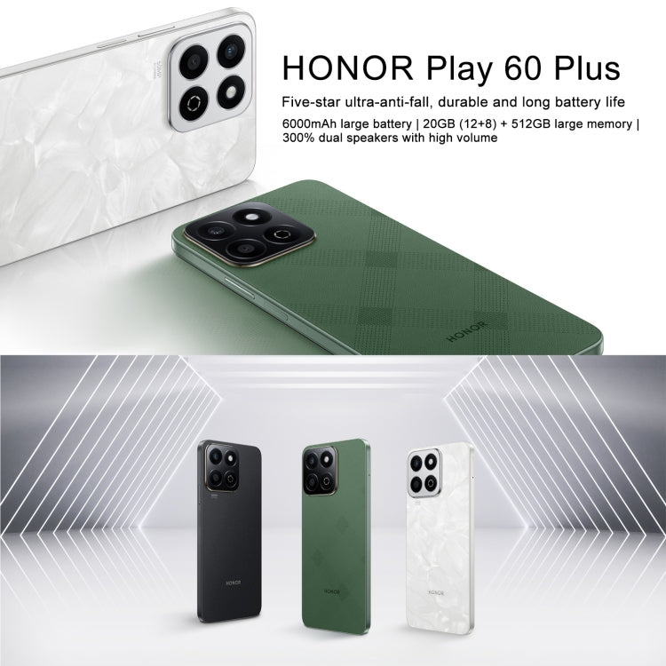 Honor Play 60 Plus 5G, 12GB+256GB, 6.77 inch MagicOS 8.0 Qualcomm Snapdragon 4 Gen2 Octa Core up to 2.2GHz, Network: 5G, OTG, Not Support Google Play (Green) - free shipping - PMC Jewellery - Order now!