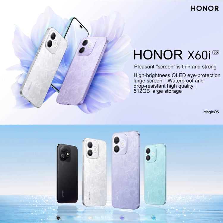 Honor X60i,  12GB+256GB, Screen Fingerprint, 6.7 inch MagicOS 8.0 Dimensity 6080 Octa Core, Network: 5G, OTG, Not Support Google Play (White) - Honor by Huawei | Online Shopping South Africa | PMC Jewellery | Buy Now Pay Later Mobicred