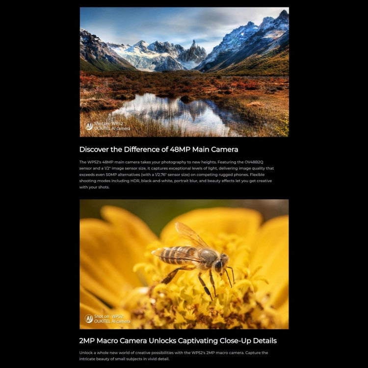 Oukitel WP52 5G Rugged Phone, 4GB+256GB, 6.6 inch Android 14.0 MediaTek Dimensity 6100+ Octa-core, NFC, OTG, Network: 5G (Black) - free shipping - PMC Jewellery - Order now!