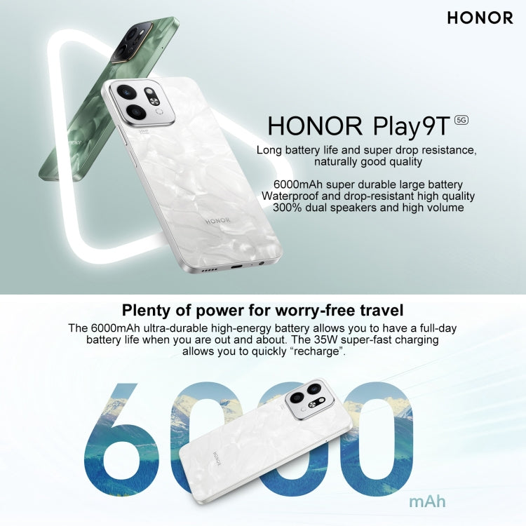 Honor Play9T 5G, 12GB+256GB, 6.77 inch MagicOS 8.0 Qualcomm Snapdragon 4 Gen2 Octa Core up to 2.2GHz, Network: 5G, OTG, Not Support Google Play (White) - Honor by Huawei | Online Shopping South Africa | PMC Jewellery | Buy Now Pay Later Mobicred