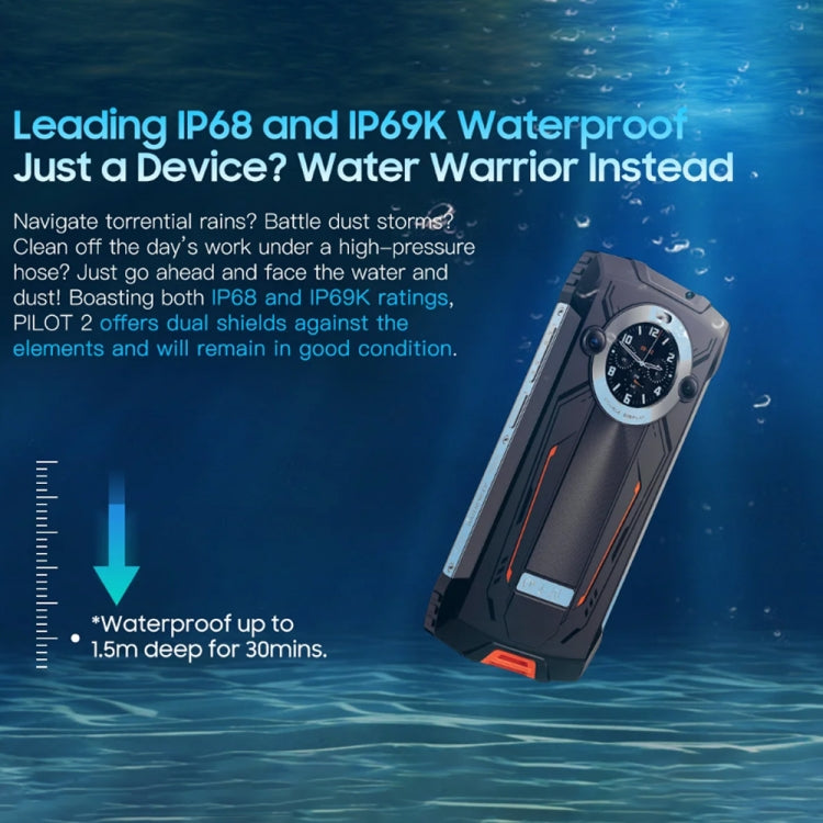 Blackview Oscal PILOT 2, 8GB+256GB, IP68/IP69K/MIL-STD-810H, 6.5 inch Android 14 MediaTek MT6789 Octa Core, Network: 4G, OTG, NFC (Orange) - Blackview by PMC TechLife | Online Shopping South Africa | PMC TechLife | Buy Now Pay Later Mobicred