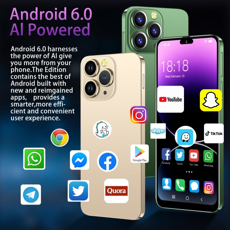 i14 Pro Max N85+, 2GB+16GB, 6.3 inch Screen, Face Identification, Android 6.0 Spreadtrum 7731G Quad Core, Network: 3G, Dual SIM,  with 64GB TF Card(Blue) - free shipping - PMC TechLife - Order now!