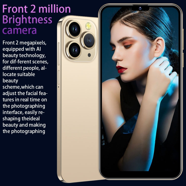 i14 Pro Max N85+, 2GB+16GB, 6.3 inch Screen, Face Identification, Android 6.0 Spreadtrum 7731G Quad Core, Network: 3G, Dual SIM,  with 64GB TF Card(Gold) - free shipping - PMC TechLife - Order now!