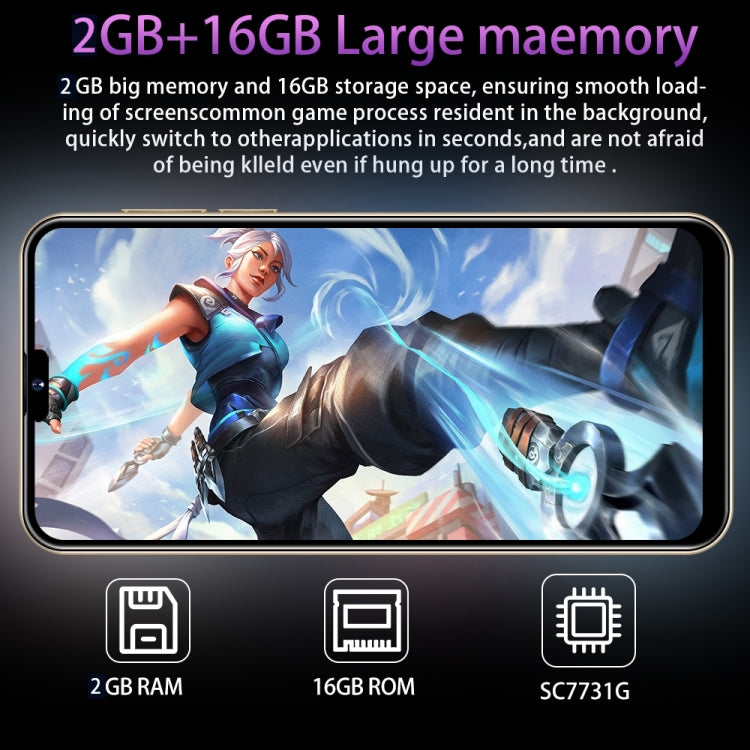 i14 Pro Max N85+, 2GB+16GB, 6.3 inch Screen, Face Identification, Android 6.0 Spreadtrum 7731G Quad Core, Network: 3G, Dual SIM,  with 64GB TF Card(Gold) - free shipping - PMC TechLife - Order now!
