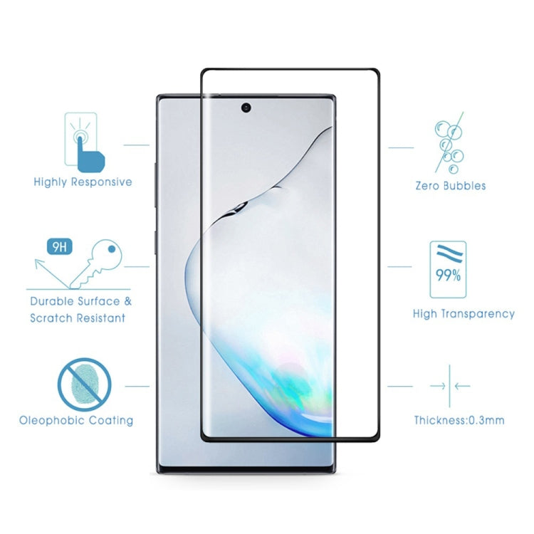 For Galaxy Note 10 3D Curved Edge Glue Curved Full Screen Tempered Glass Film, Fingerprint Unlock Is Supported(Black) - Galaxy Tempered Glass by PMC TechLife | Online Shopping South Africa | PMC TechLife