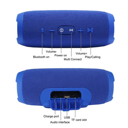 Charge3 Life Waterproof Bluetooth Stereo Speaker, Built-in MIC, Support Hands-free Calls & TF Card & AUX IN & Power Bank(Blue) - Waterproof Speaker by PMC Jewellery | Online Shopping South Africa | PMC Jewellery | Buy Now Pay Later Mobicred