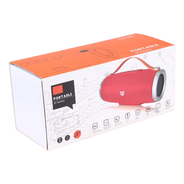 T&G TG109 Portable Wireless Bluetooth V4.2 Stereo Speaker with Handle, Built-in MIC, Support Hands-free Calls & TF Card & AUX IN & FM(Red) - free shipping - PMC Jewellery - Order now!