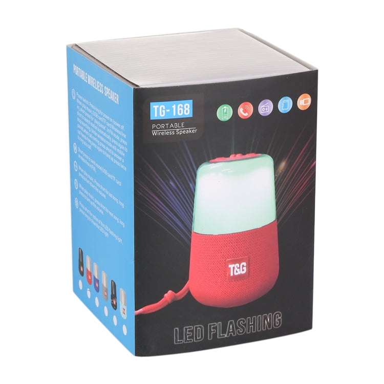 T&G TG168 Portable Wireless Bluetooth V5.0 Stereo Speaker with Handle, Built-in MIC, Support Flashing LED Light & TF Card & U Disk & AUX IN & FM(Black) - Desktop Speaker by T&G | Online Shopping South Africa | PMC TechLife | Buy Now Pay Later Mobicred
