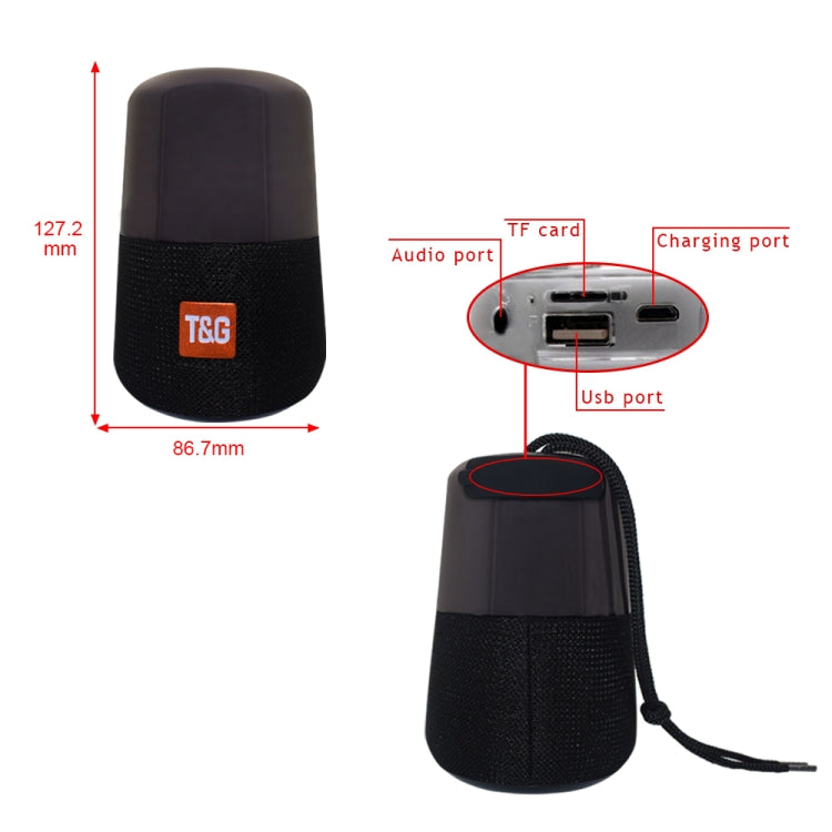 T&G TG168 Portable Wireless Bluetooth V5.0 Stereo Speaker with Handle, Built-in MIC, Support Flashing LED Light & TF Card & U Disk & AUX IN & FM(Red) - Desktop Speaker by T&G | Online Shopping South Africa | PMC TechLife | Buy Now Pay Later Mobicred