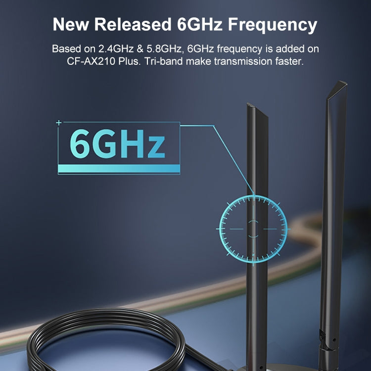 COMFAST CF-AX210 PLUS 5374Mbps Tri-band + Bluetooth 5.2 Wireless WiFi6E PCI-E Network Card - free shipping - PMC Jewellery - Order now!