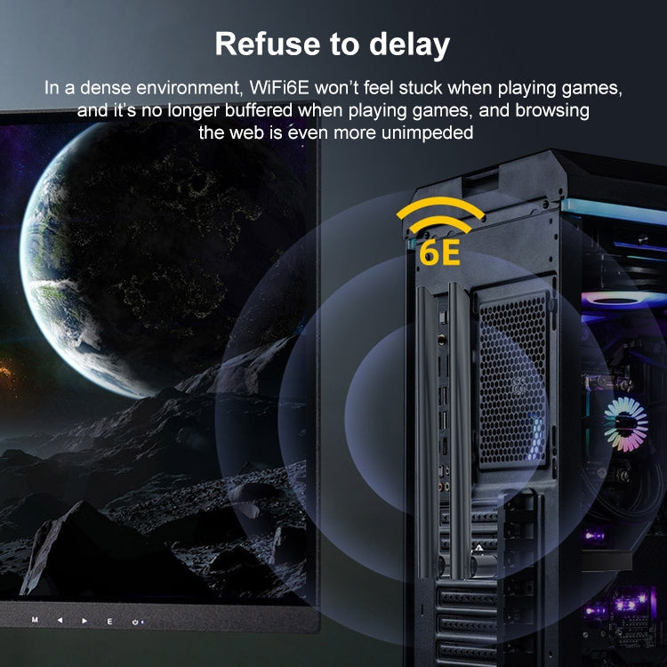 COMFAST CF-AX210 PRO 5374Mbps Tri-band + Bluetooth 5.2 Wireless WiFi6E PCI-E Network Card with Heat Sink - free shipping - PMC Jewellery - Order now!