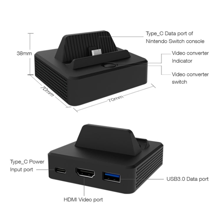 DOBE TNS-1828 HDMI TV Video Converter Dock Charger Adapter for Nintendo Switch(Black) - free shipping - PMc TechLife - Order now!