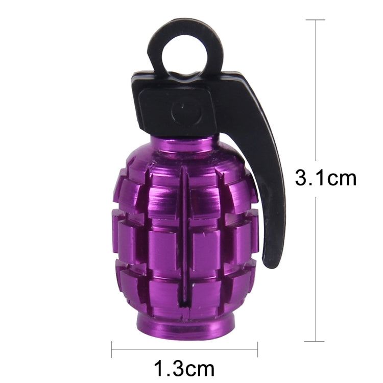 4 PCS Universal Grenade Shaped Car Tire Valve Caps(Purple) - Tire Valve Caps by PMC Jewellery | Online Shopping South Africa | PMC Jewellery