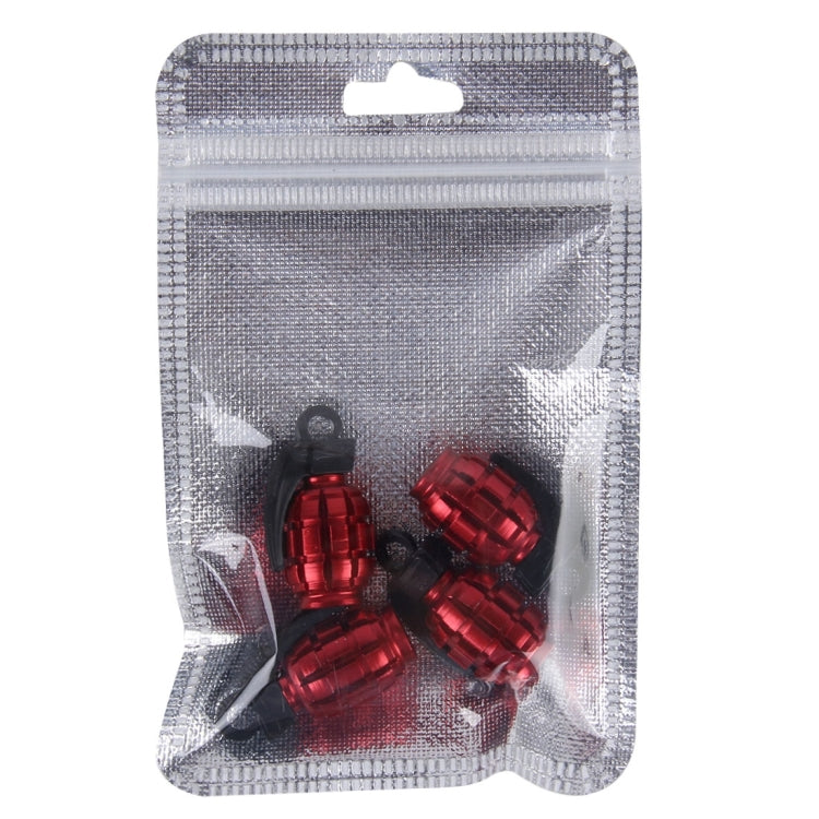 4 PCS Universal Grenade Shaped Car Tire Valve Caps(Red) - Tire Valve Caps by PMC Jewellery | Online Shopping South Africa | PMC Jewellery