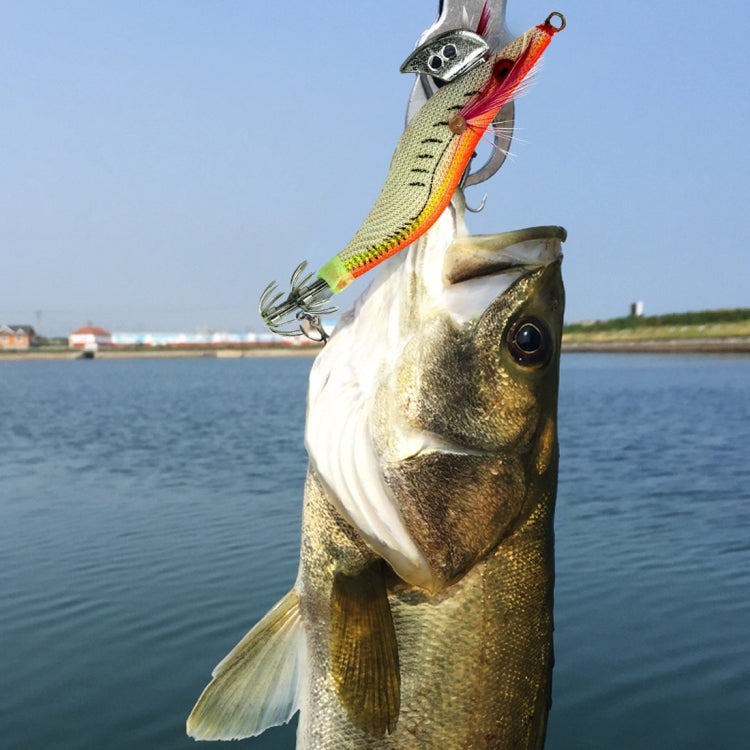 HENGJIA 2# 8cm Plastic Hard Baits Squid Fishing Lures Decoy Wood Shrimp Baits (Orange + Yellow) - Fishing Lures by HENGJIA | Online Shopping South Africa | PMC TechLife | Buy Now Pay Later Mobicred