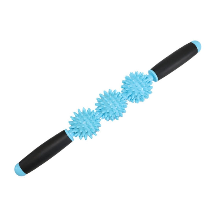 Yoga Health Care Triple Hedgehog Balls Neck Leg Hand Muscle Massage Stick(Blue) - free shipping - PMC TechLife - Order now!