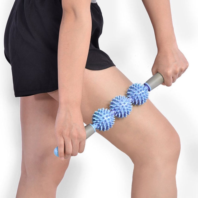 Yoga Health Care Triple Hedgehog Balls Neck Leg Hand Muscle Massage Stick(Purple) - free shipping - PMC TechLife - Order now!