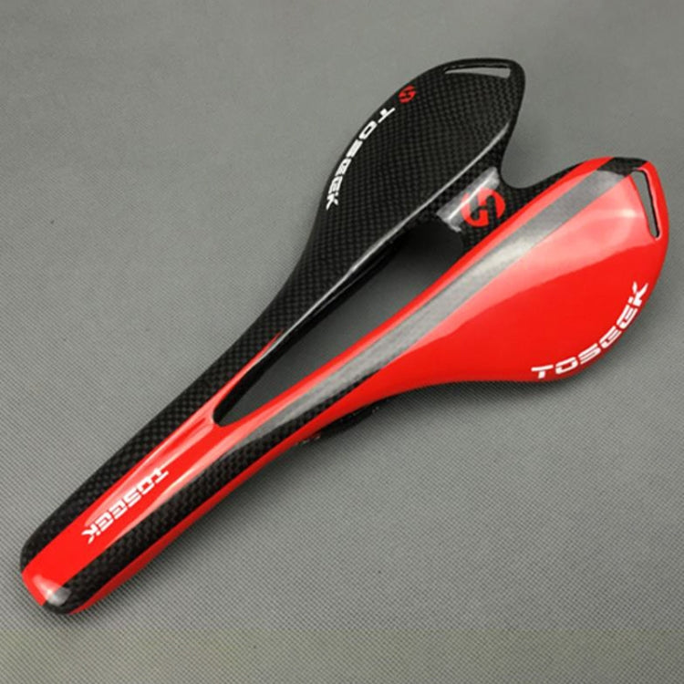 TOSEEK Road Bike Carbon Fiber Seat Bicycle Hollow Seat Saddle, 3K Texture + Light (Red) - free shipping - PMC TechLife - Order now!