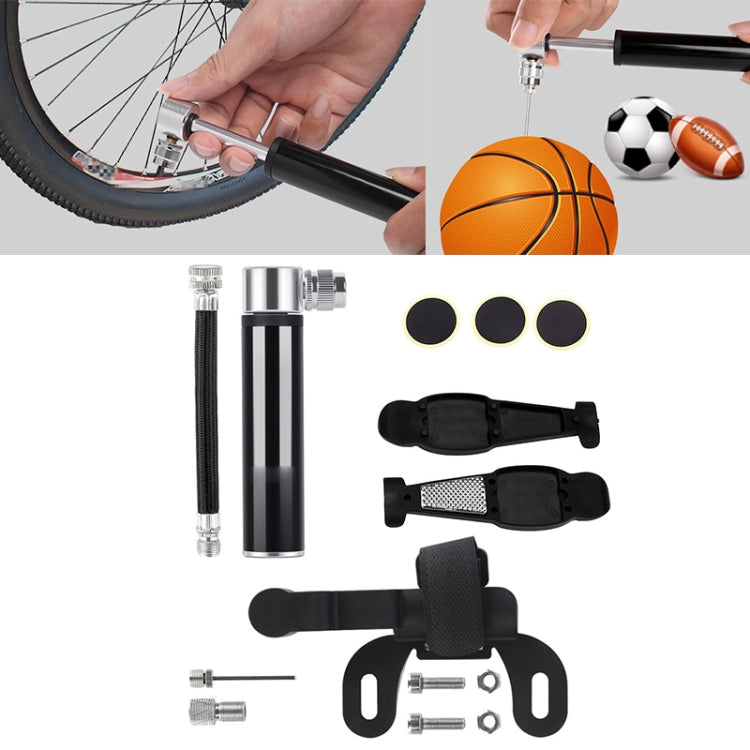 Manual Mini Portable Bicycle Aluminum Alloy Pump + Plastic glue-free tire patch + Tire lever (Black) - Bicycle Locks & Bicycle Pumps by PMC TechLife | Online Shopping South Africa | PMC TechLife | Buy Now Pay Later Mobicred