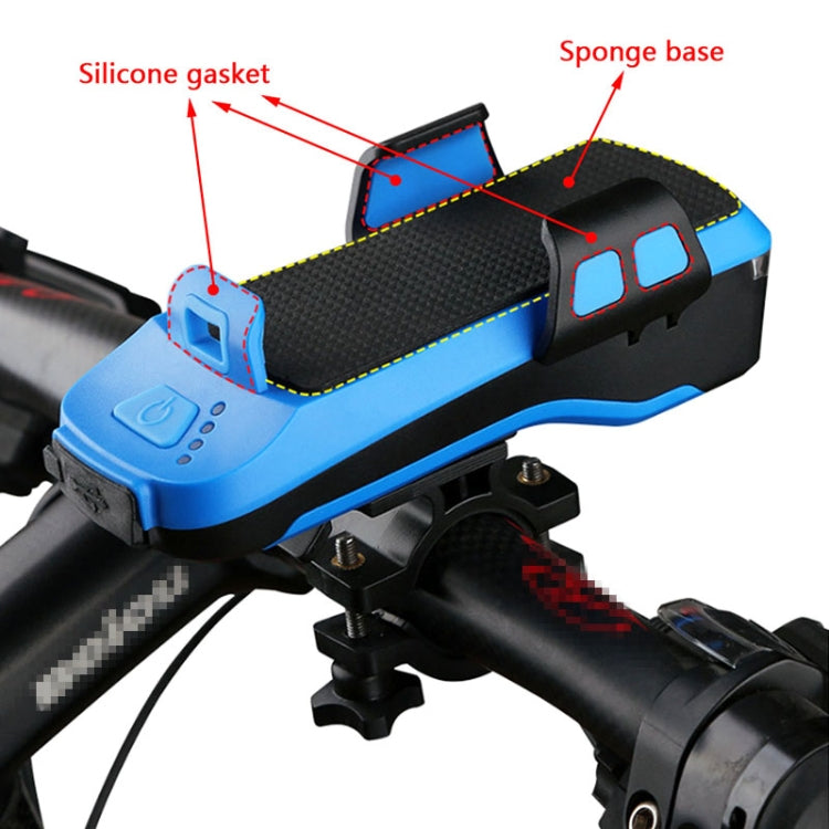 Multifunction 4  in 1 Phone Holder Bicycle Bell Cycling Lamp Flashlight(Red) - Headlights by PMC TechLife | Online Shopping South Africa | PMC TechLife | Buy Now Pay Later Mobicred