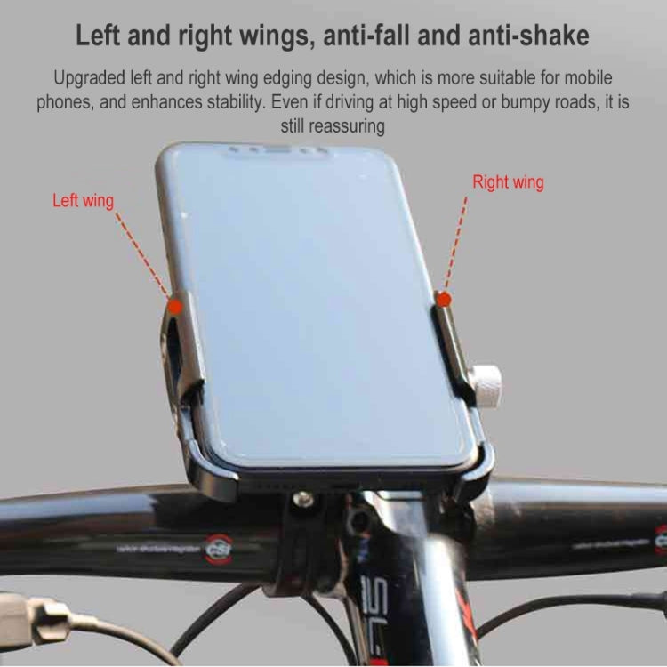 BIKERSAY MP008 Bike Motorcycle Aluminum Alloy Phone Holder Handlebar Clips (Black) - Holders by BIKERSAY | Online Shopping South Africa | PMC Jewellery | Buy Now Pay Later Mobicred