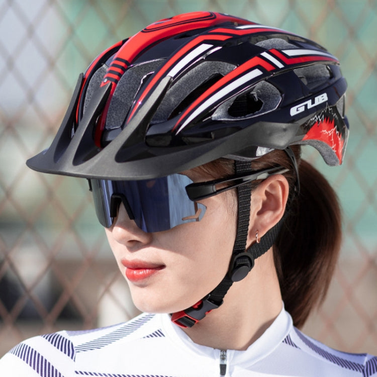GUB A2 Unisex Bicycle Helmet With Tail Light(Black Red) - Protective Helmet & Masks by GUB | Online Shopping South Africa | PMC Jewellery | Buy Now Pay Later Mobicred