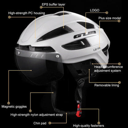 GUB CJD Integrally-Molded Bicycle Goggles Helmet With Tail Light(Titanium Color) - Protective Helmet & Masks by GUB | Online Shopping South Africa | PMC Jewellery | Buy Now Pay Later Mobicred