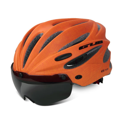 GUB K80 Plus Bike Helmet With Visor And Goggles(Orange) - Protective Helmet & Masks by GUB | Online Shopping South Africa | PMC Jewellery | Buy Now Pay Later Mobicred