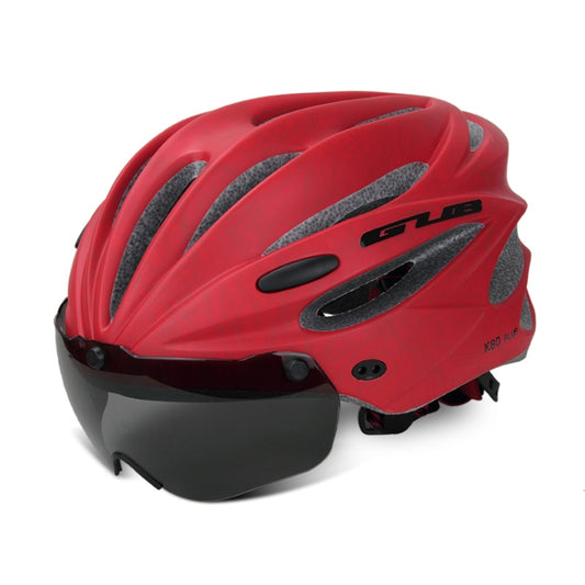 GUB K80 Plus Bike Helmet With Visor And Goggles(Red) - Protective Helmet & Masks by GUB | Online Shopping South Africa | PMC Jewellery | Buy Now Pay Later Mobicred