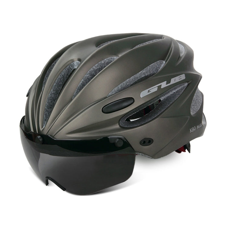 GUB K80 Plus Bike Helmet With Visor And Goggles(Titanium Color) - Protective Helmet & Masks by GUB | Online Shopping South Africa | PMC Jewellery | Buy Now Pay Later Mobicred