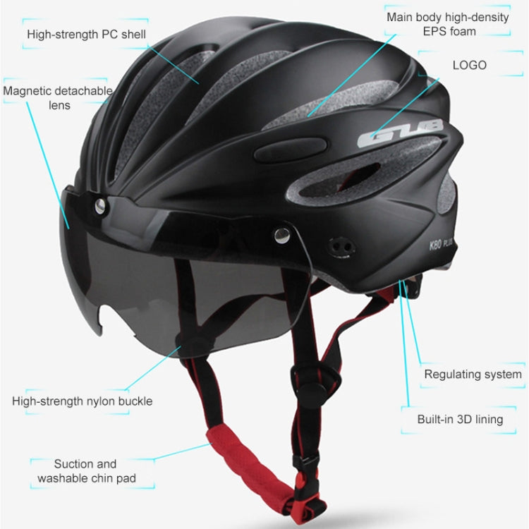 GUB K80 Plus Bike Helmet With Visor And Goggles(Titanium Color) - Protective Helmet & Masks by GUB | Online Shopping South Africa | PMC Jewellery | Buy Now Pay Later Mobicred