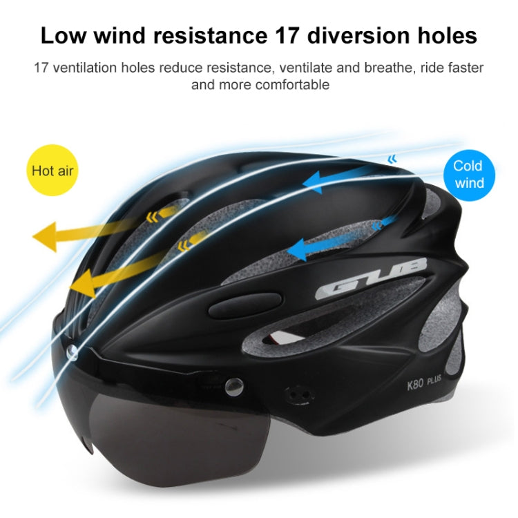 GUB K80 Plus Bike Helmet With Visor And Goggles(Black) - Protective Helmet & Masks by GUB | Online Shopping South Africa | PMC Jewellery | Buy Now Pay Later Mobicred