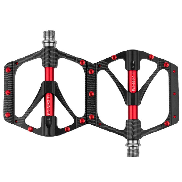 PROMEND PD-M82-TI 1 Pair Mountain Bicycle Titanium Alloy Shaft 3-Bearings Wide Pedals (Black) - free shipping - PMc TechLife - Order now!