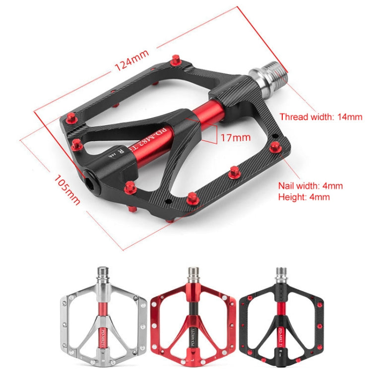 PROMEND PD-M82-TI 1 Pair Mountain Bicycle Titanium Alloy Shaft 3-Bearings Wide Pedals (Silver) - free shipping - PMc TechLife - Order now!