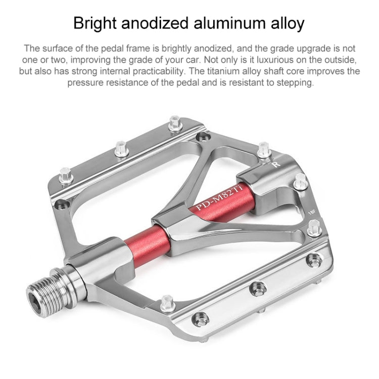 PROMEND PD-M82-TI 1 Pair Mountain Bicycle Titanium Alloy Shaft 3-Bearings Wide Pedals (Black) - free shipping - PMc TechLife - Order now!