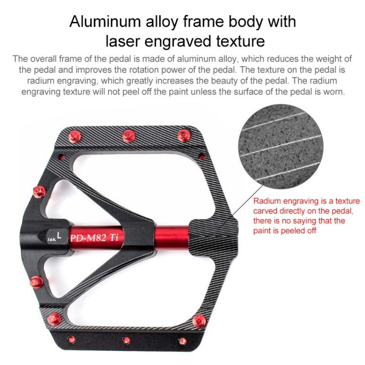 PROMEND PD-M82-TI 1 Pair Mountain Bicycle Titanium Alloy Shaft 3-Bearings Wide Pedals (Silver) - free shipping - PMc TechLife - Order now!