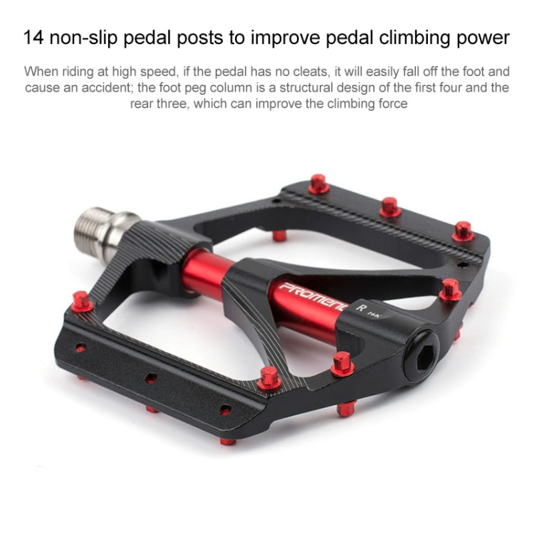 PROMEND PD-M82-TI 1 Pair Mountain Bicycle Titanium Alloy Shaft 3-Bearings Wide Pedals (Silver) - free shipping - PMc TechLife - Order now!