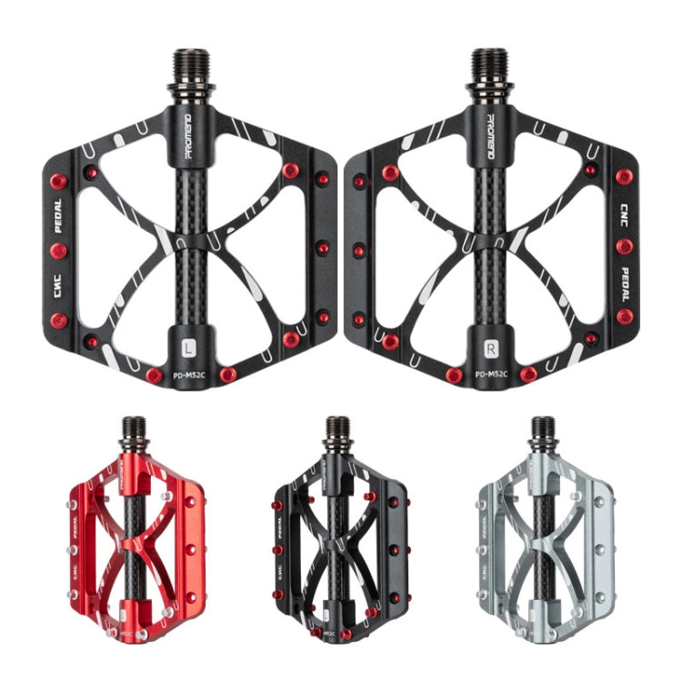 PROMEND PD-M52C 1 Pair Bicycle Aluminum Alloy + Carbon Fiber Tube Bearing Pedals (Black) - free shipping - PMc TechLife - Order now!