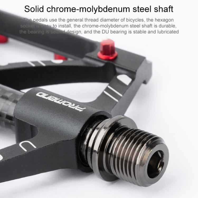 PROMEND PD-M52C 1 Pair Bicycle Aluminum Alloy + Carbon Fiber Tube Bearing Pedals (Red) - Pedals by PROMEND | Online Shopping South Africa | PMc TechLife | Buy Now Pay Later Mobicred