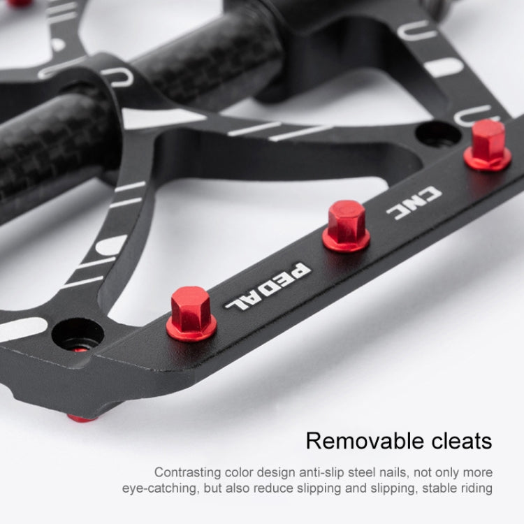 PROMEND PD-M52C 1 Pair Bicycle Aluminum Alloy + Carbon Fiber Tube Bearing Pedals (Red) - Pedals by PROMEND | Online Shopping South Africa | PMc TechLife | Buy Now Pay Later Mobicred