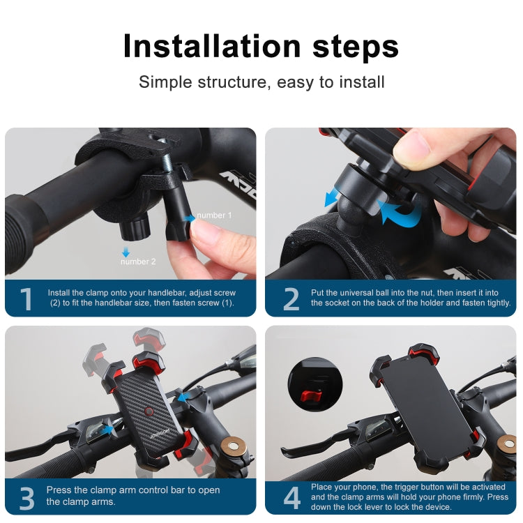 JOYROOM JR-ZS288 Bike Mobile Phone Mount Holder (Black) - Holders by JOYROOM | Online Shopping South Africa | PMC TechLife | Buy Now Pay Later Mobicred