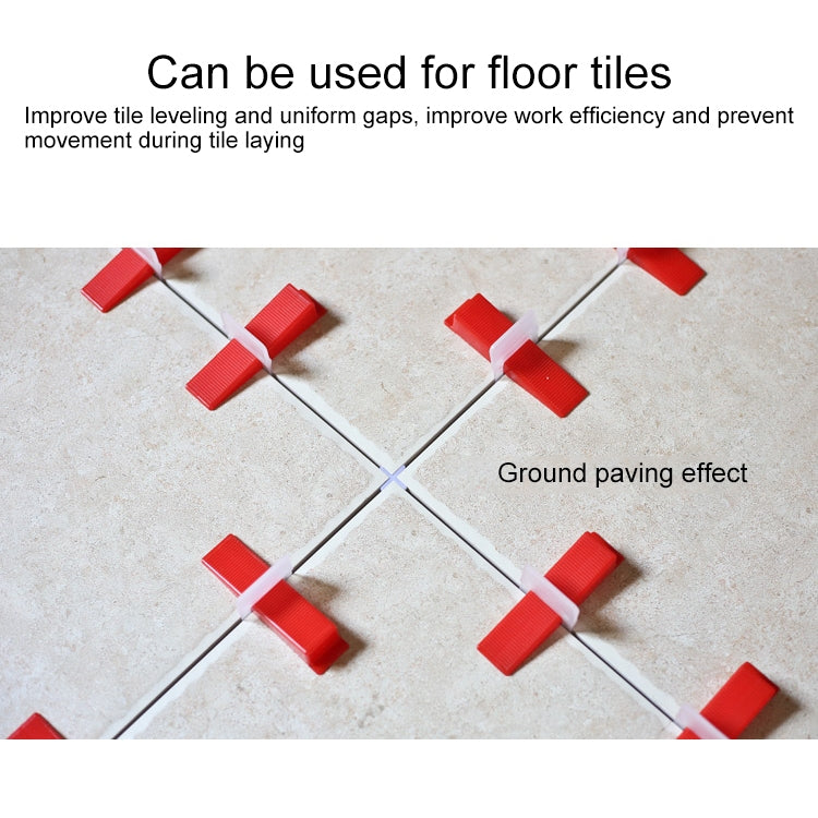 100 PCS 1.5mm Lengthen Tile Leveling System Clips Kit Wall Floor Tile Spacer Tiling Tool for Paving Locator Tool OG6480 - Clamps by PMC Jewellery | Online Shopping South Africa | PMC Jewellery