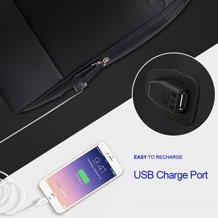 Bopai 751-006881 Business Anti-theft Waterproof Large Capacity Double Shoulder Bag,with USB Charging Port, Size: 30x14x44cm(Black) - free shipping - PMC Jewellery - Order now!