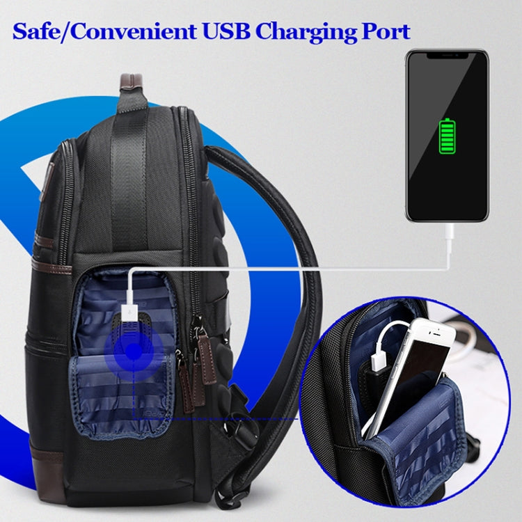 Bopai 751-007291 Business Anti-theft Waterproof Large Capacity Double Shoulder Bag,with USB Charging Port, Size: 34x19x43.5cm (Black) - free shipping - PMC Jewellery - Order now!